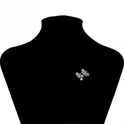 Stunning Colorful Enamel Bee Brooch Crystal Rhinestone Bumble Bee Lapel Pin