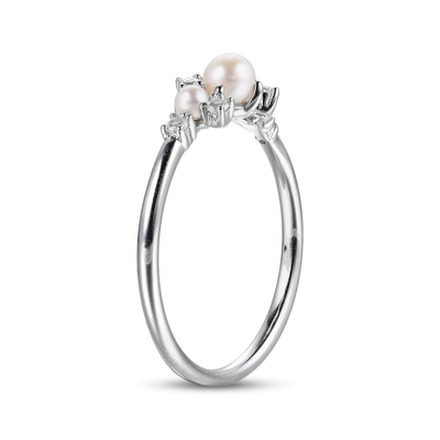 White CZ Stackable 925 Sterling Silver Rings Size 3-10 Pearl Engagement Rings
