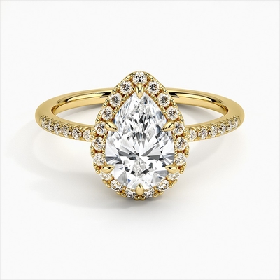925 Sterling Silver Halo White Gold Plated Engagement Rings