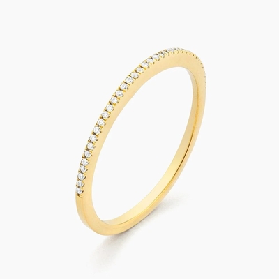 Hot Item 18K Gold Plated Half Eternity Stackable 925 Sterling Silver Women's Band Ring