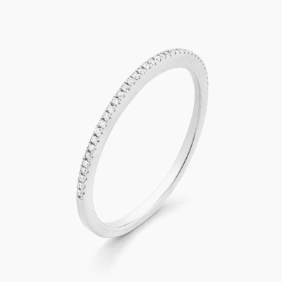 Hot Item 18K Gold Plated Half Eternity Stackable 925 Sterling Silver Women's Band Ring