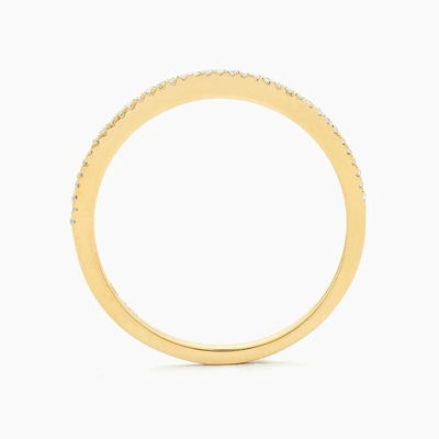 Hot Item 18K Gold Plated Half Eternity Stackable 925 Sterling Silver Women's Band Ring