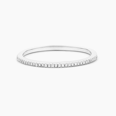 Hot Item 18K Gold Plated Half Eternity Stackable 925 Sterling Silver Women's Band Ring