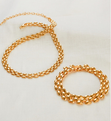 18K Gold Plated Women's Fashion Thicker Brass Chain Pendant Necklaces