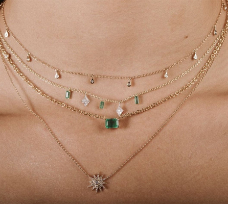 Handmade White Cubic Zircon Teardrop Necklaces for Women Jewelry
