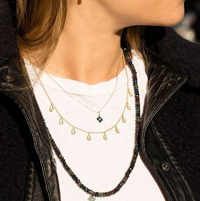 Handmade White Cubic Zircon Teardrop Necklaces for Women Jewelry
