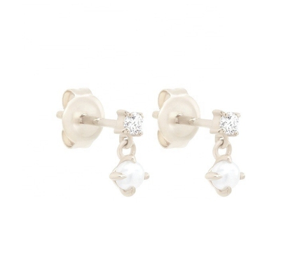 Mother of White Pearls 925 Sterling Silver Drop Women's Handmade Earrings for Girls