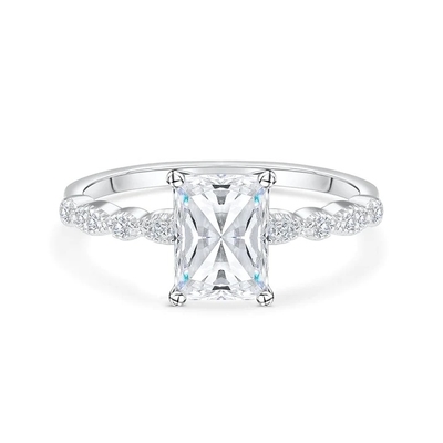 Vintage Handmade 18K Gold Baguette Cut Stone Engagement Ring Vintage Style for Women