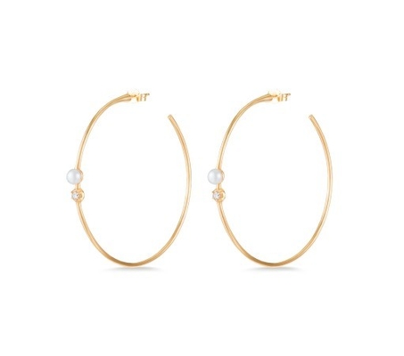 925 Sterling Silver Hoop Earrings 4mm-4.5mm Freshwater Pearl Earrings