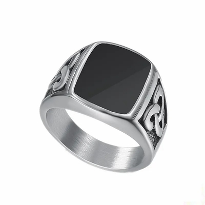 Black Enamel Mens Stainless Wedding Bands Size 5 - 10 Stainless Steel Wedding Band
