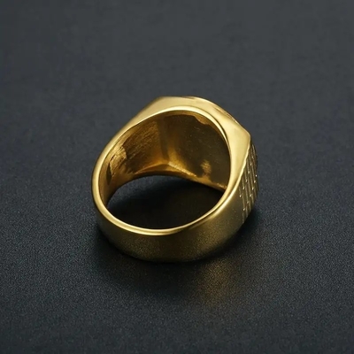Crown 18K Gold Plated Ring Square Unisex Hand White Crystal Couple Ring