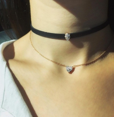 Heart Cubic Zircon 18K Gold Plated Women's Necklace