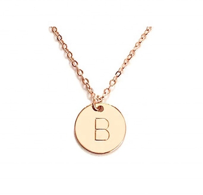 10mm Disc Stainless Steel Initial Pendant 45CM+5CM Stainless Steel Pendant Necklace