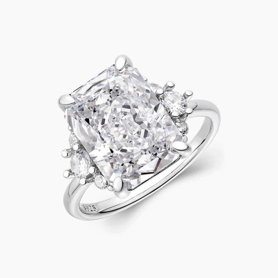 18K Gold Plated Main Stone CZ Vintage Wedding 925 Sterling Silver Ring for Girls
