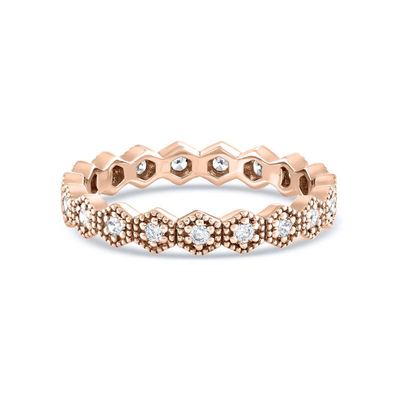 Trendy Eternity Geometric Shape Cubic Zirconia Stackable Ring Band for Women
