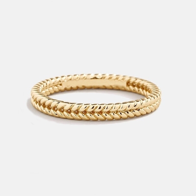 Fine Jewelry 18K Gold Plated 925 Sterling Silver Wheat Ring for Women