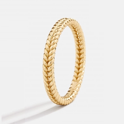 Fine Jewelry 18K Gold Plated 925 Sterling Silver Wheat Ring for Women