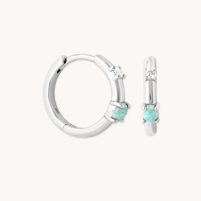 Mystic 18K Gold Plated Opal Hoops 925 Sterling Silver Newest Huggies Fashion Earrings