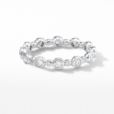 Classics Zircon Eternity Band Gold Plated Jewelry US Size 10 Clear CZ Ring