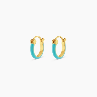 Colored 925 Sterling Silver Hoop Earrings 18K Gold Stacking Hoop Earrings