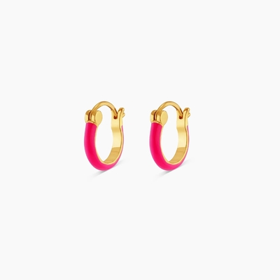 Colored 925 Sterling Silver Hoop Earrings 18K Gold Stacking Hoop Earrings