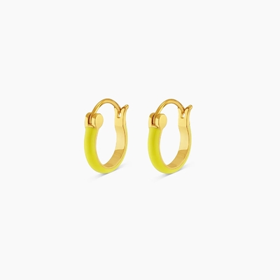 Colored 925 Sterling Silver Hoop Earrings 18K Gold Stacking Hoop Earrings