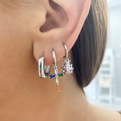 EARRINGS Real 18K Gold Plated Hoop Huggie Sterling Silver 925 Jewelry for Women Girls