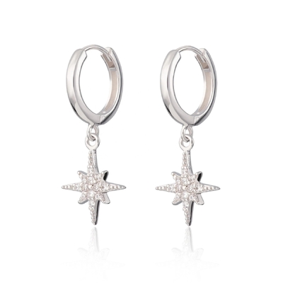 Luxury Starburst Gold Plated Hoop Earrings 925 Gold Plated Small Hoop Earrings