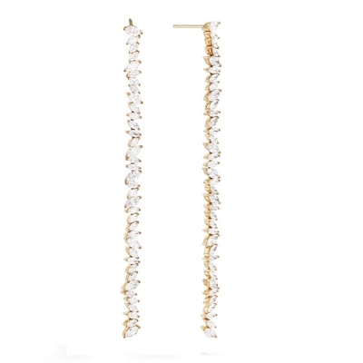 Jewelry Custom Other Earrings Type Long Silver Plating Earrings with Marquis CZ Stone