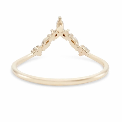V-Shaped Stacking Rings with Around and Marquise White CZ in 925 Sterling Silver