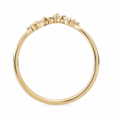 V-Shaped Stacking Rings with Around and Marquise White CZ in 925 Sterling Silver