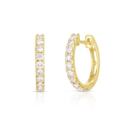 Jewelry Type EARRINGS 18K Gold Plated CZ Sleeper Hoop For Women's 925 Sterling Silver
