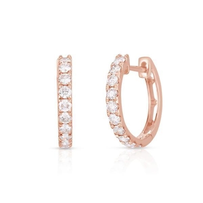 Jewelry Type EARRINGS 18K Gold Plated CZ Sleeper Hoop For Women's 925 Sterling Silver