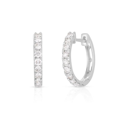 Jewelry Type EARRINGS 18K Gold Plated CZ Sleeper Hoop For Women's 925 Sterling Silver