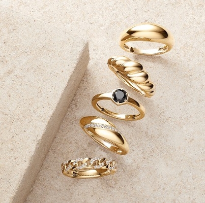 Micron Pave CZ 18K Gold Plated Stacking Chain Link 925 Sterling Silver Women's Rings