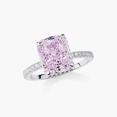 Silver Plated Baguette Blue Diamond 5A Ice Cut CZ Wedding Engagement Ring For Women 925 Sterling Silver