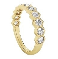 US5-US11 Honeycomb Wedding Band Gold Plated 925 Sterling Silver Ring