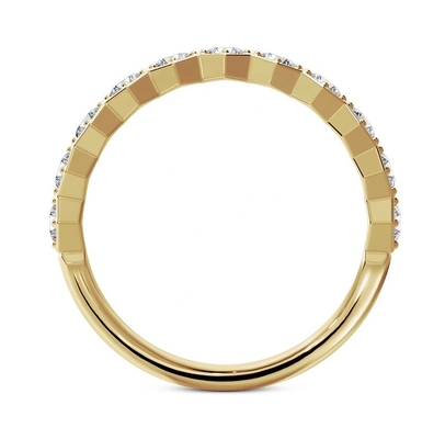 US5-US11 Honeycomb Wedding Band Gold Plated 925 Sterling Silver Ring