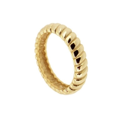 Width 6mm Silver Twist Engagement Ring 18K Gold Rhodium Color Twist Silver Ring