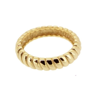 Width 6mm Silver Twist Engagement Ring 18K Gold Rhodium Color Twist Silver Ring