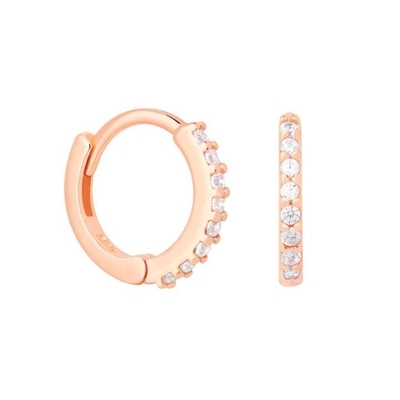 ODM 925 Sterling Silver Hoop Earrings Medium With Small 18K Gold Vermeil Plating