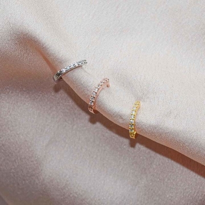 ODM 925 Sterling Silver Hoop Earrings Medium With Small 18K Gold Vermeil Plating