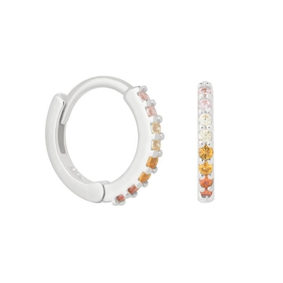ODM 925 Sterling Silver Hoop Earrings Medium With Small 18K Gold Vermeil Plating