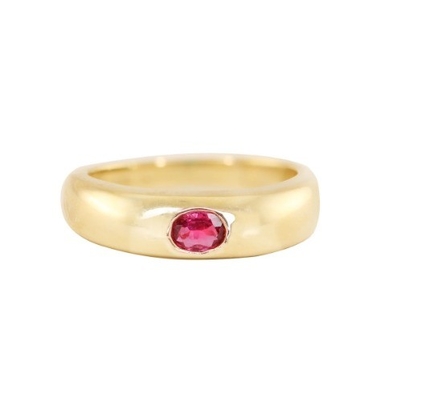 Jewelry Type Rings Vintage 18K Gold Plated Emerald Baguette Dome Gemstone Rings for Women