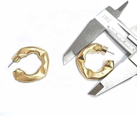 Customize Thick Brass Hoop Earrings Polished Small Brass Hoop Earrings
