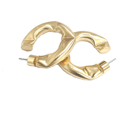 Customize Thick Brass Hoop Earrings Polished Small Brass Hoop Earrings