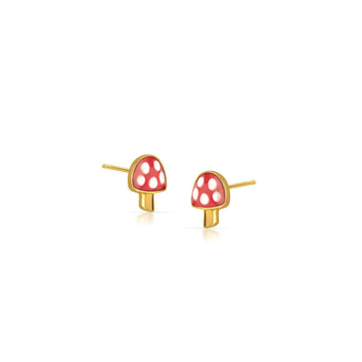 Chubby Mushroom Earrings 925 Childrens Sterling Silver Earrings