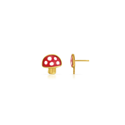 Chubby Mushroom Earrings 925 Childrens Sterling Silver Earrings