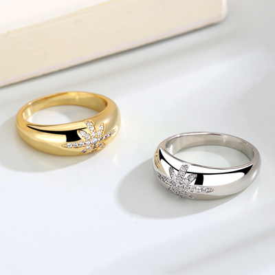 Unisex Alibaba-Online-Shopping Gold Plated Starburst Band Rings in Sterling Silver 925