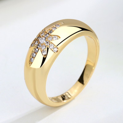 Unisex Alibaba-Online-Shopping Gold Plated Starburst Band Rings in Sterling Silver 925